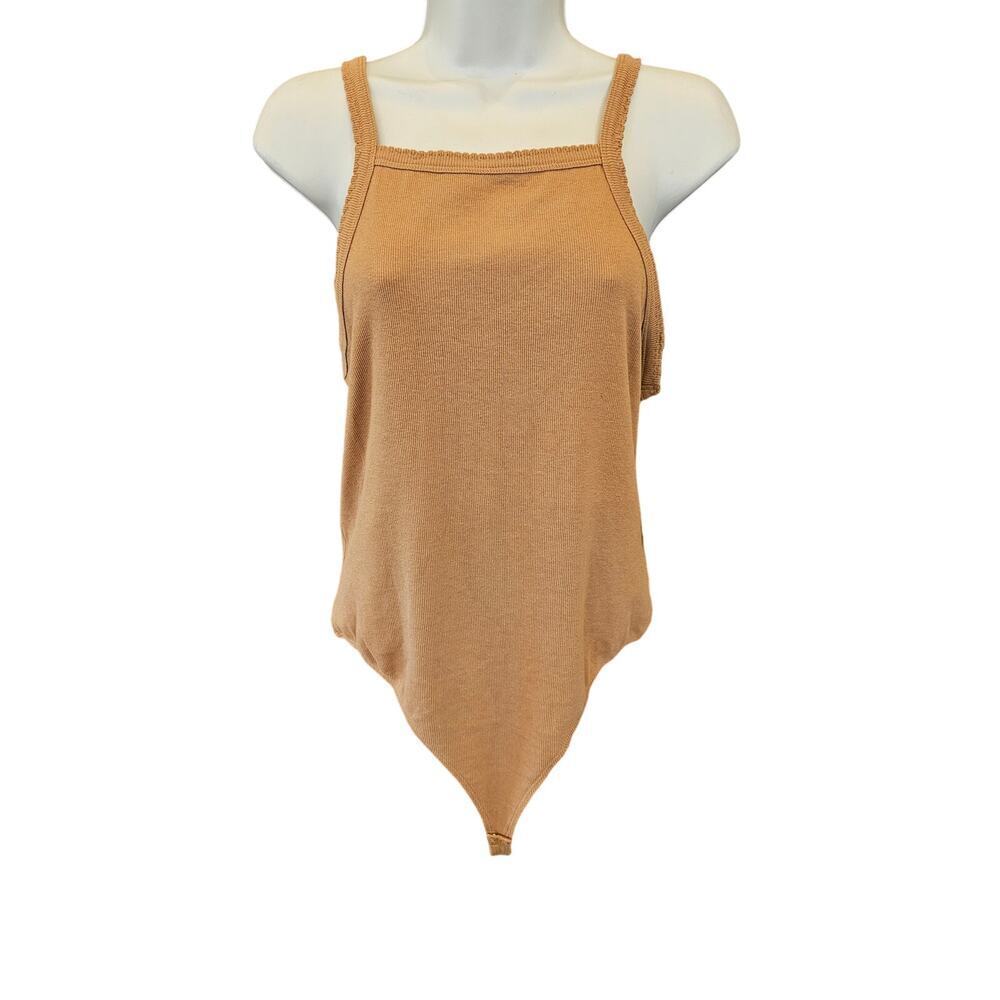 NWT NORDSTROM bp neutral tan bodysuit tank thong snap sz XL summer casual NEW
